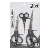 Set de 3 paires de ciseaux multi-usages 