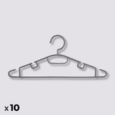 Lot de 10 cintres en plastique, gris Hang'up