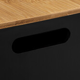 3 boîtes couvercle bambou, noir Bava