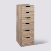 Caisson 6 tiroirs, effet bois naturel 