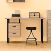 Bureau avec caisson - effet bois, noir Bava