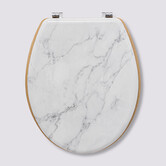 Abattant wc bois, effet marbre Lea