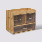 Boîte organiseur 3 tiroirs transparents Selena bambou