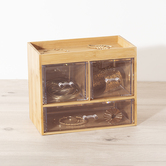 Boîte organiseur 3 tiroirs transparents Selena bambou