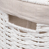 Panier à linge rond 40l, blanc Vannerie