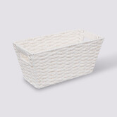 Panier vannerie 15x31cm, blanc Mix'n modul