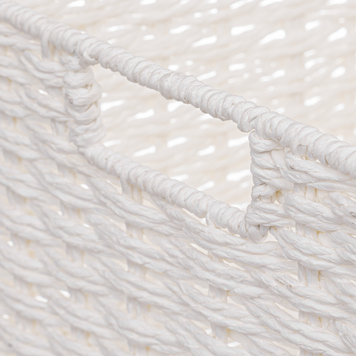 4 paniers de rangement, blanc Vannerie