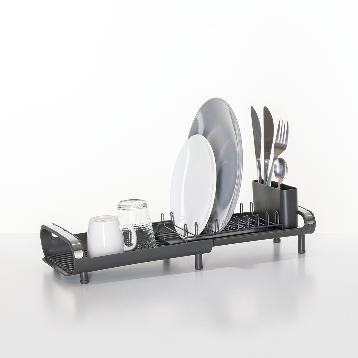 Égouttoir extensible 9 assiettes, gris Etira