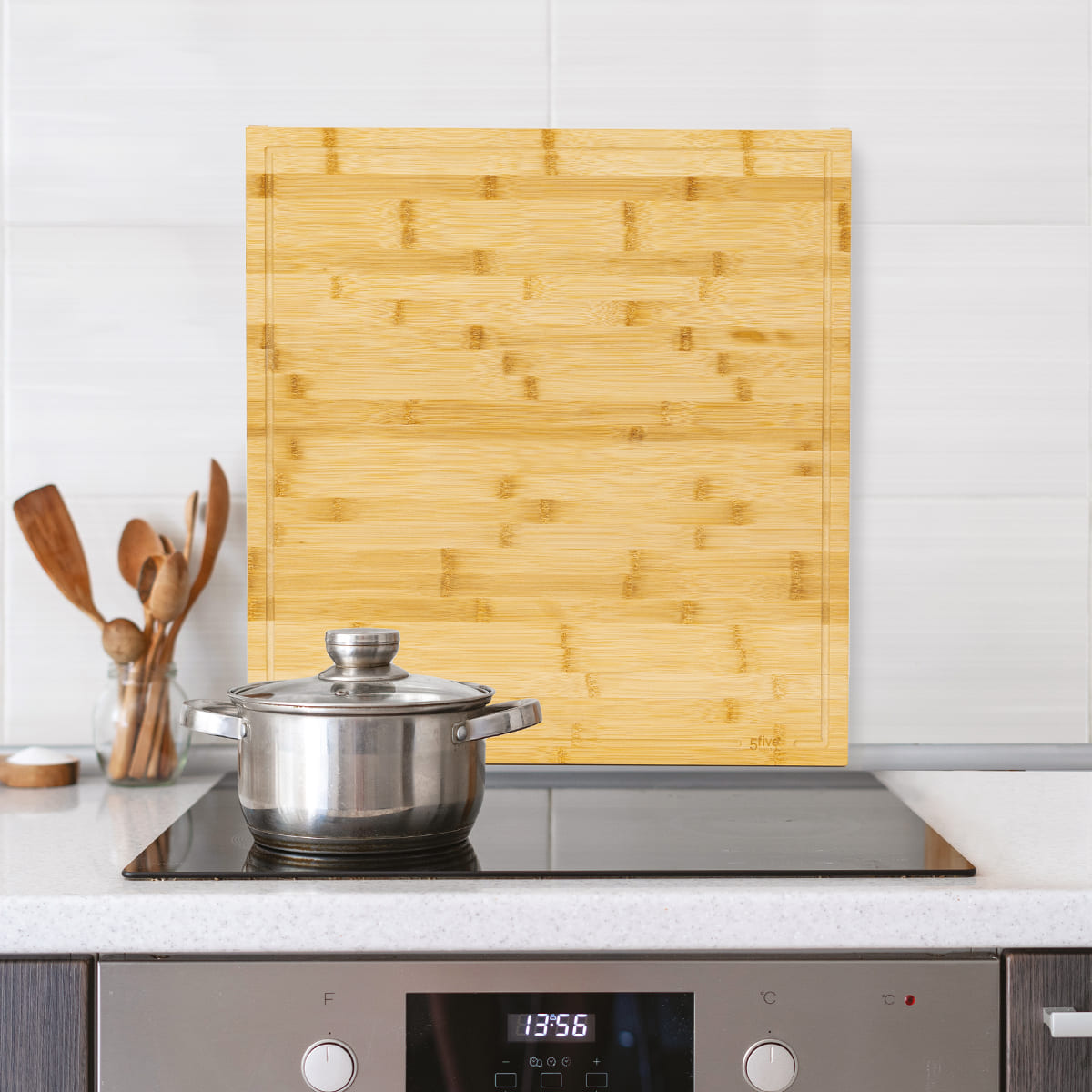 Cache plaque 52x58 cm Bambou