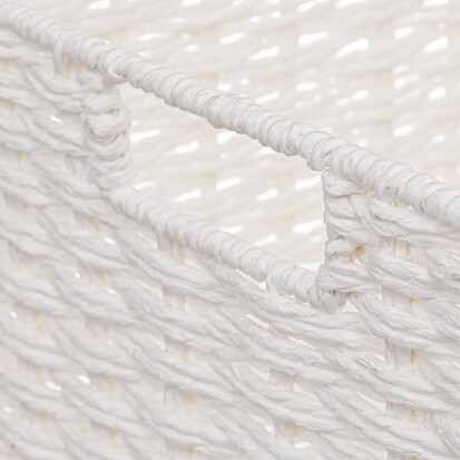 4 paniers de rangement, blanc Vannerie