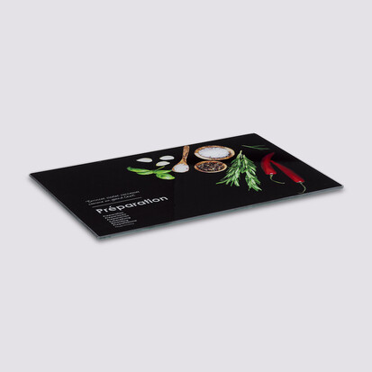 Planche à découper 30x20cm, verre Black edition