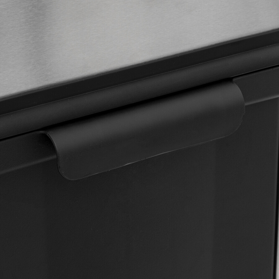 Poubelle de tri sélectif en métal 20+14l, inox 