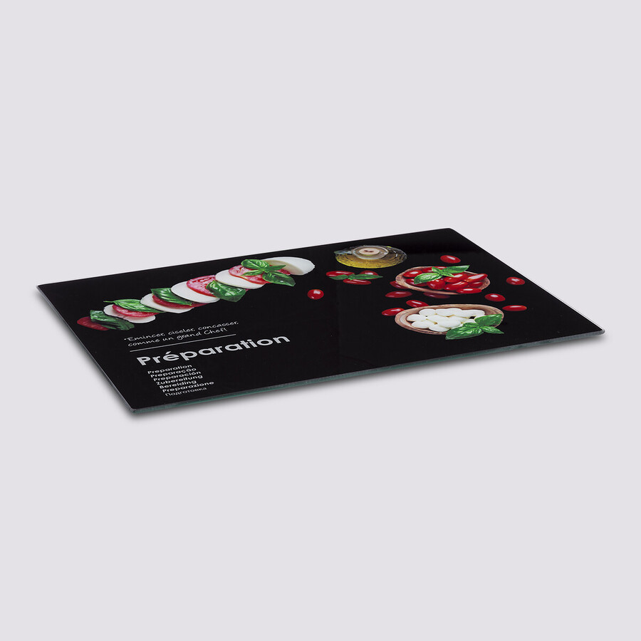 Planche à découper 40x30cm, verre Black edition