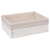 2 paniers de rangement, blanc Vannerie