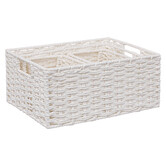 4 paniers de rangement, blanc Vannerie