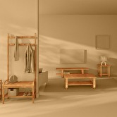 Vestiaire penderie 2 niveaux, bambou Jano