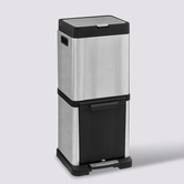 Poubelle de tri sélectif en métal 20+14l, inox 