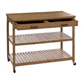 Ilot 2 tiroirs/2 niveaux, bambou Linha