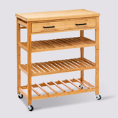 Desserte grand modèle 2 tiroirs, bambou Linha