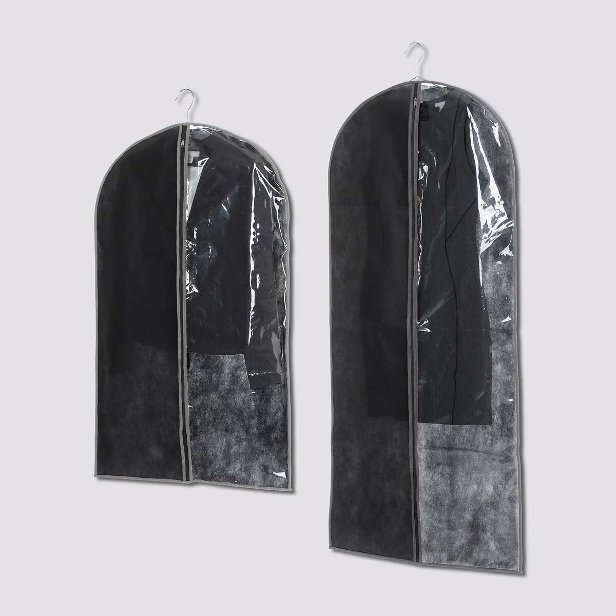 Lot de 2 housses vêtements grand modèle, noir Dressy