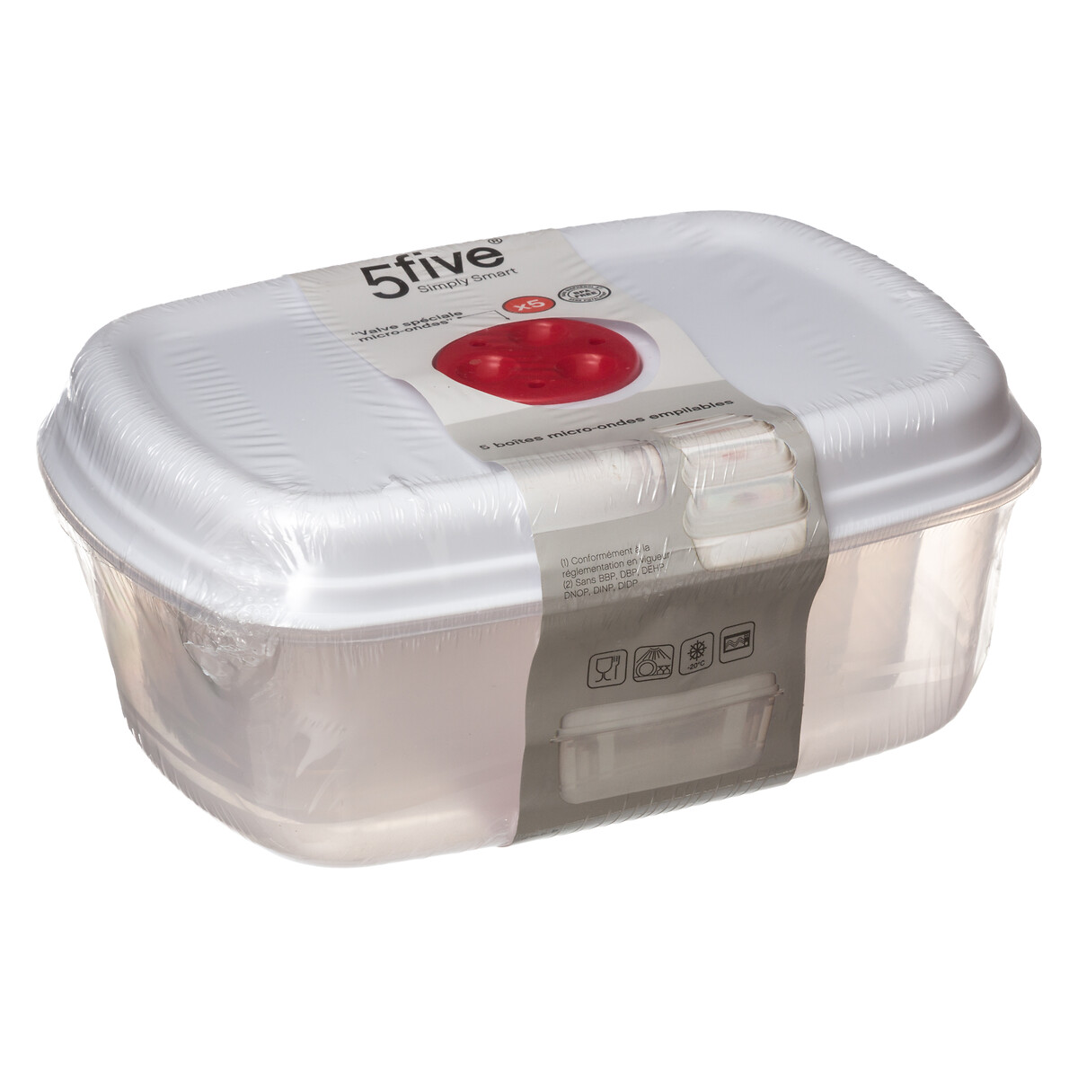 Set de 5 cocottes micro-ondes 