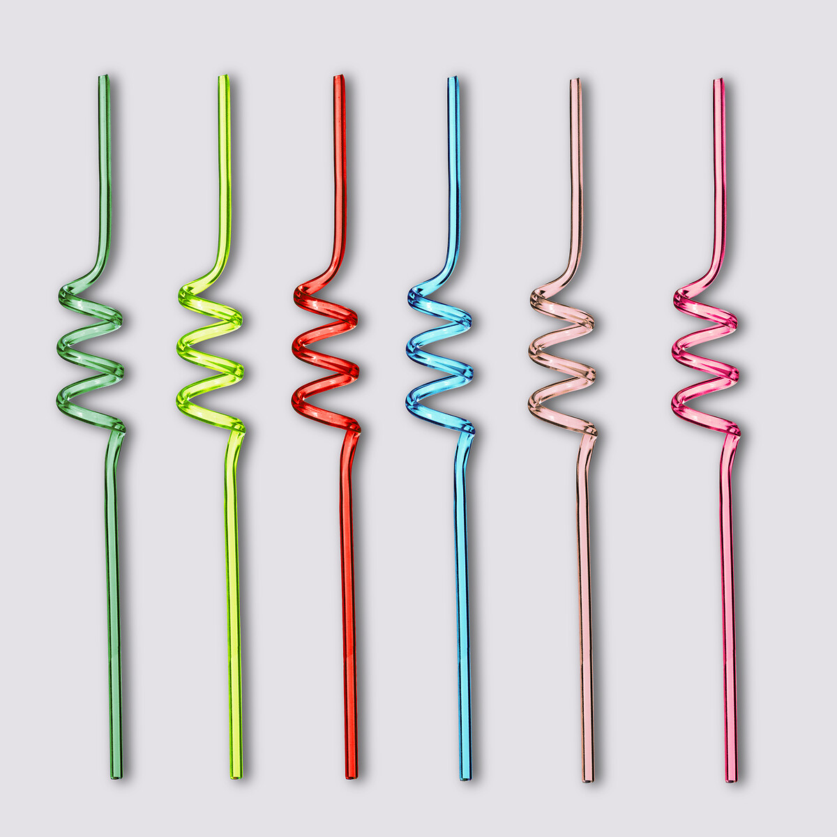 Lot de 6 pailles colorées