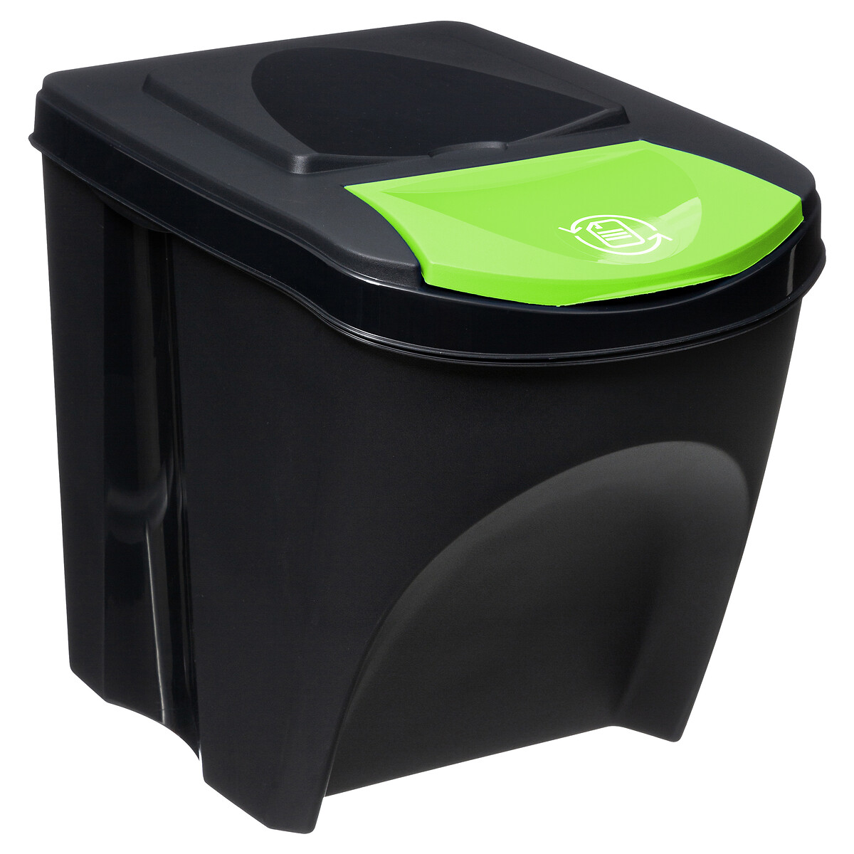 Lot de 3 poubelles de tri sélectif en plastique 25l 