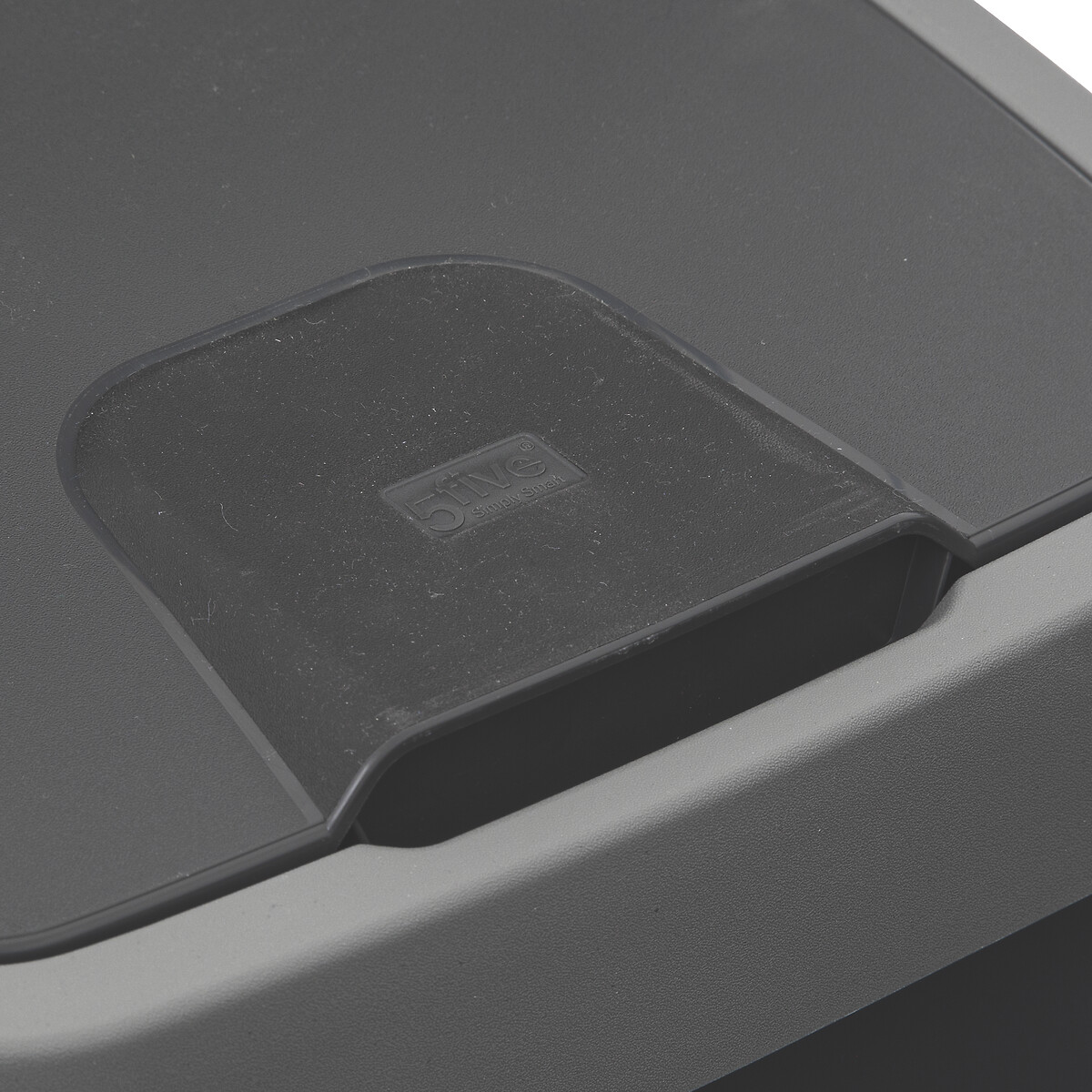 Poubelle rectangulaire à 2 ouvertures plastique 25l, gris 