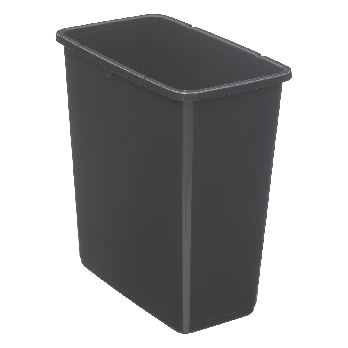 Poubelle rectangulaire à 2 ouvertures plastique 45l, gris 