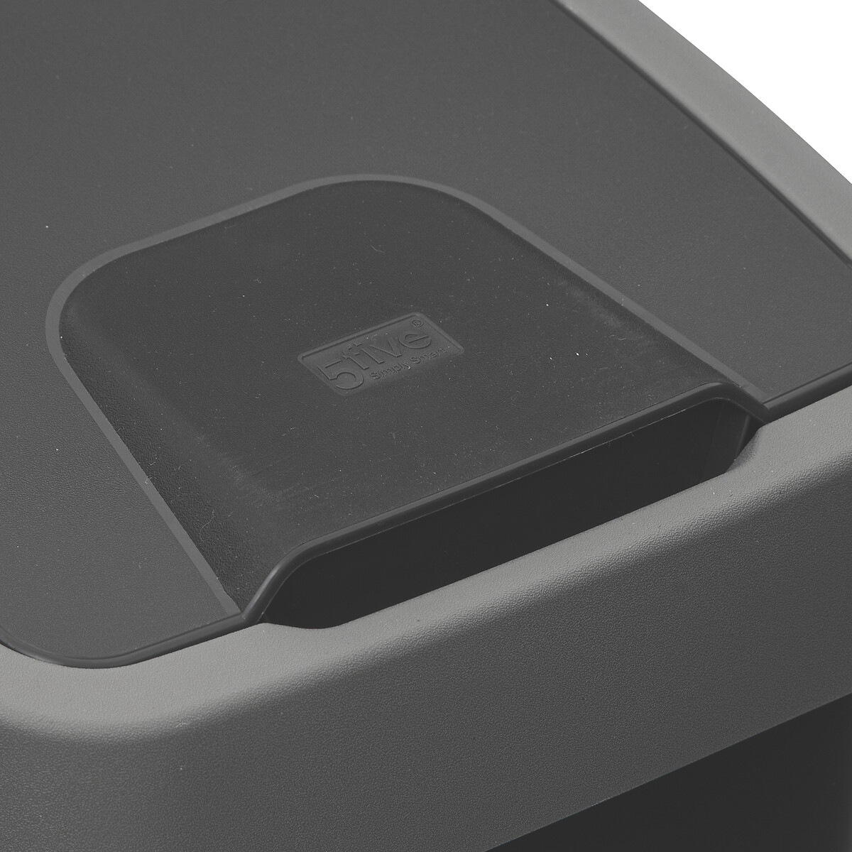 Poubelle rectangulaire à 2 ouvertures plastique 45l, gris 