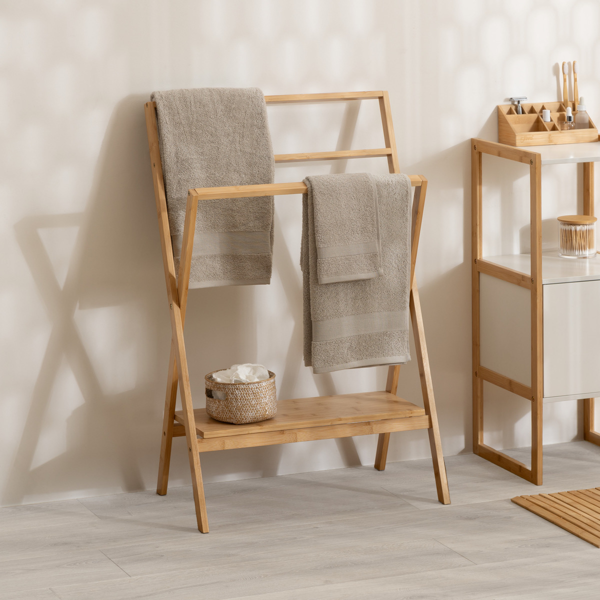 Porte-serviettes 1 étagère, bambou Lab'n modul