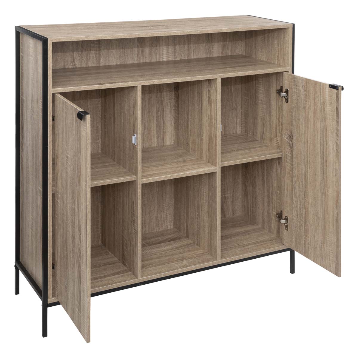 Buffet 2 portes, effet chêne naturel Aliaj