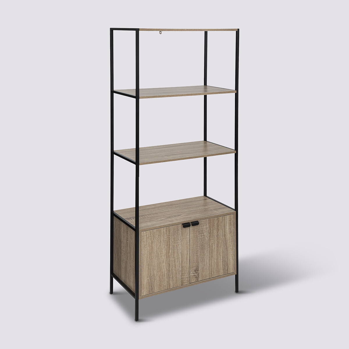 Étagère bibliothèque 2 niveaux, effet chêne naturel Aliaj