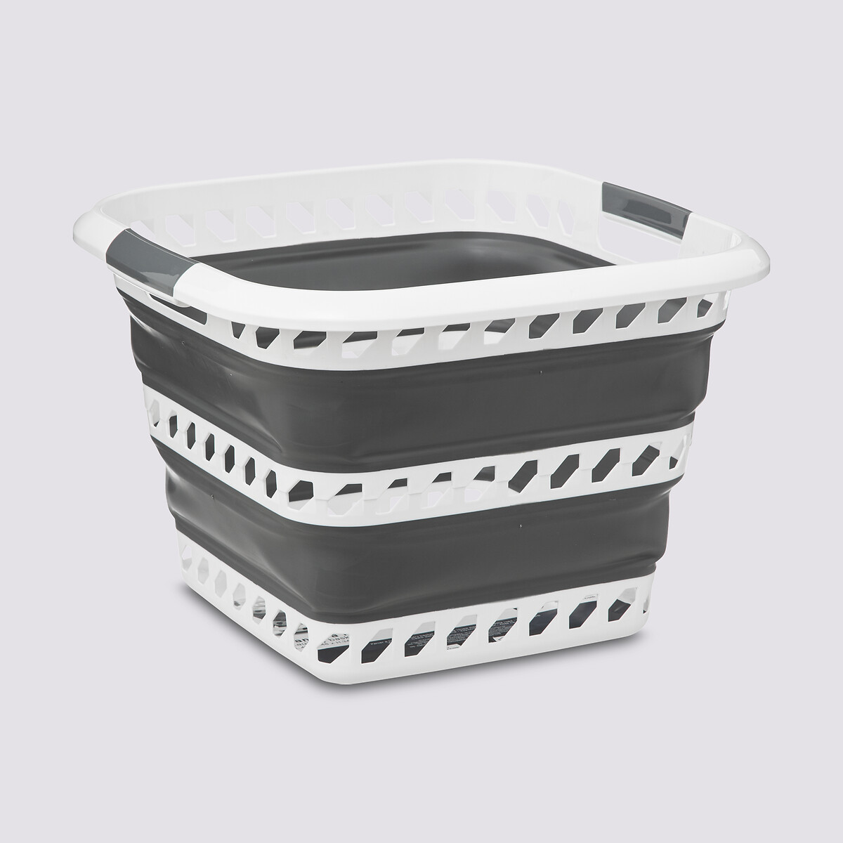 Corbeille à linge pliable 40l - gris, blanc 