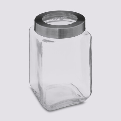 Bocal verre couvercle contour acier 1,6l Miro
