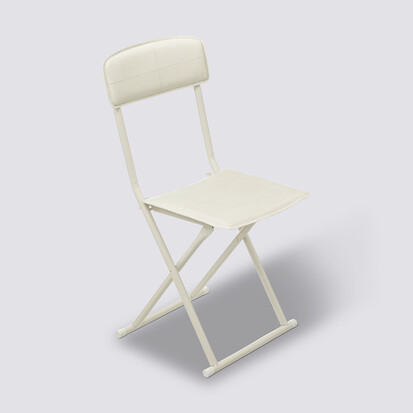 Chaise pliante simili cuir, beige 