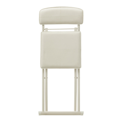 Chaise pliante simili cuir, beige 