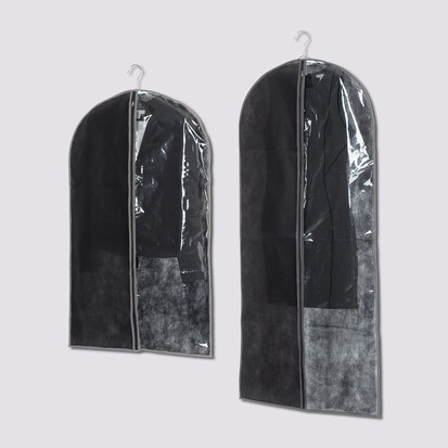 Lot de 2 housses vêtements grand modèle, noir Dressy
