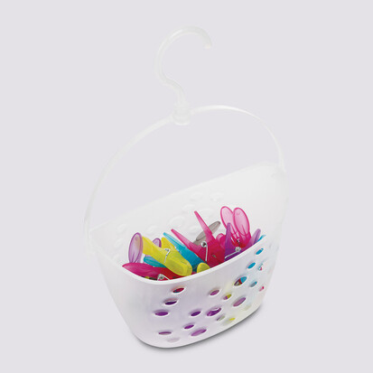 Lot de 24 pinces à linge avec panier 