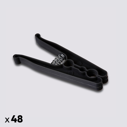 Lot de 48 pinces à linge, noir 