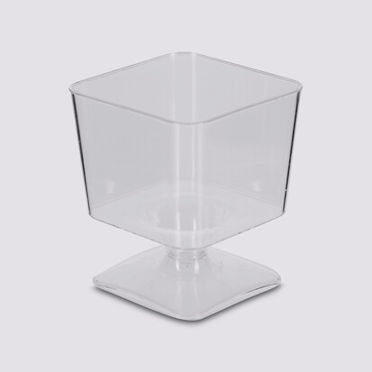 12 verrines carrées sur pieds, plastique 