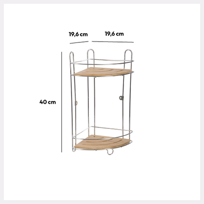 Étagère d'angle 2 niveaux Venterra bambou