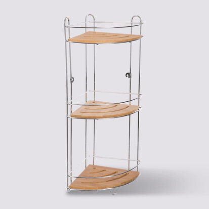 Étagère d'angle 3 niveaux Venterra bambou