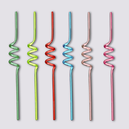 Lot de 6 pailles colorées 