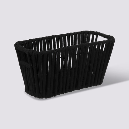 Panier tissu 15x31 cm, noir Manille