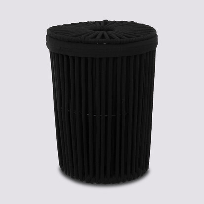 Poubelle ronde 7l, noir Manille