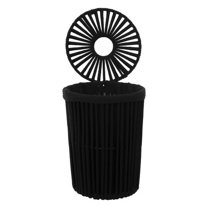 Poubelle ronde 7l, noir Manille