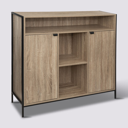 Buffet 2 portes, effet chêne naturel Aliaj