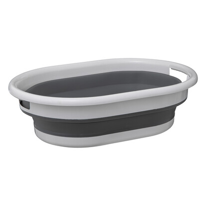 Corbeille à linge pliable 21l - gris, blanc 