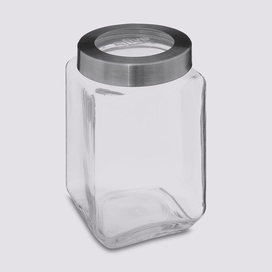 Bocal verre couvercle contour acier 1,6l Miro